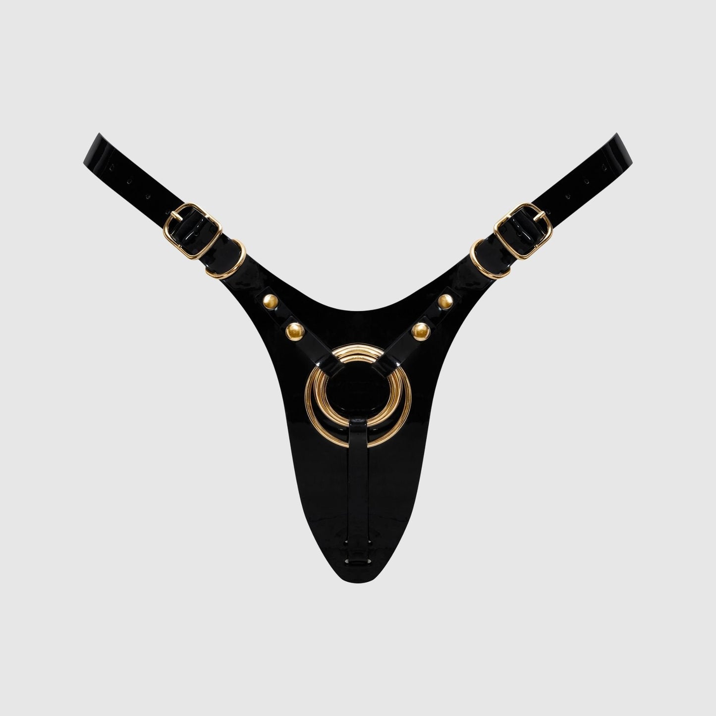 LEATHERETTE HARNESS FABULOUS - ONE SIZE - BLACK GLOSSY