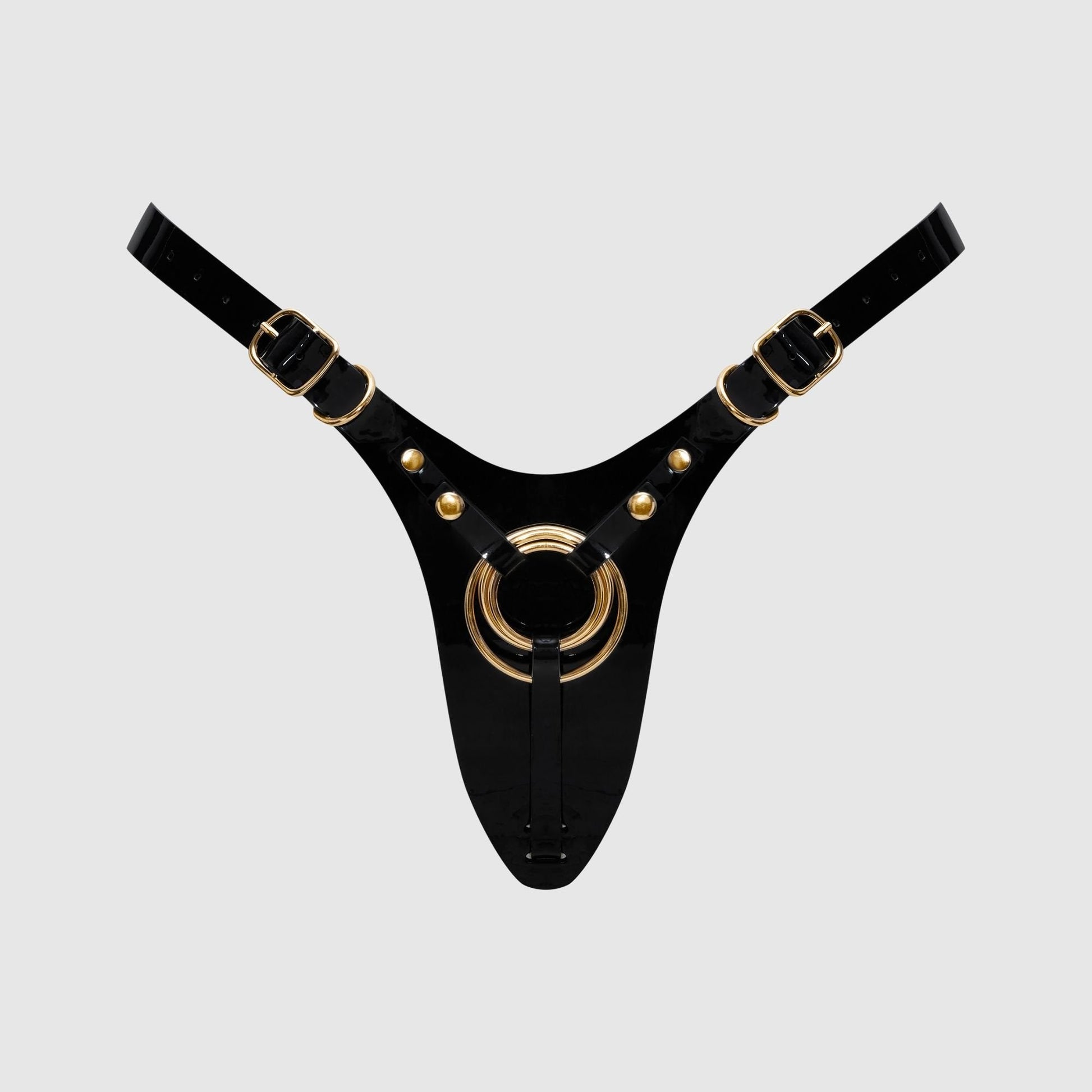 LEATHERETTE HARNESS FABULOUS - ONE SIZE - BLACK GLOSSY